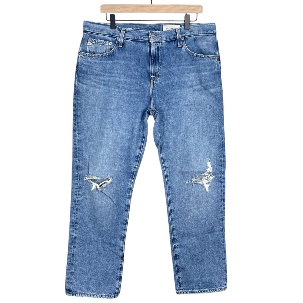 AG Jeans Womens 32 Ex Boyfriend Slouchy Slim High Rise Ripped Knee Rigid Denim